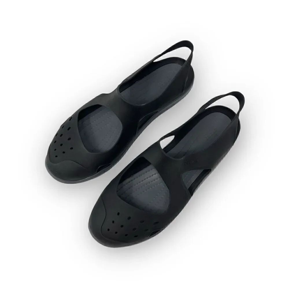 Crocs Swiftwater Wave Black Sandals Shoes Comfort Waterproof Women's Size 10